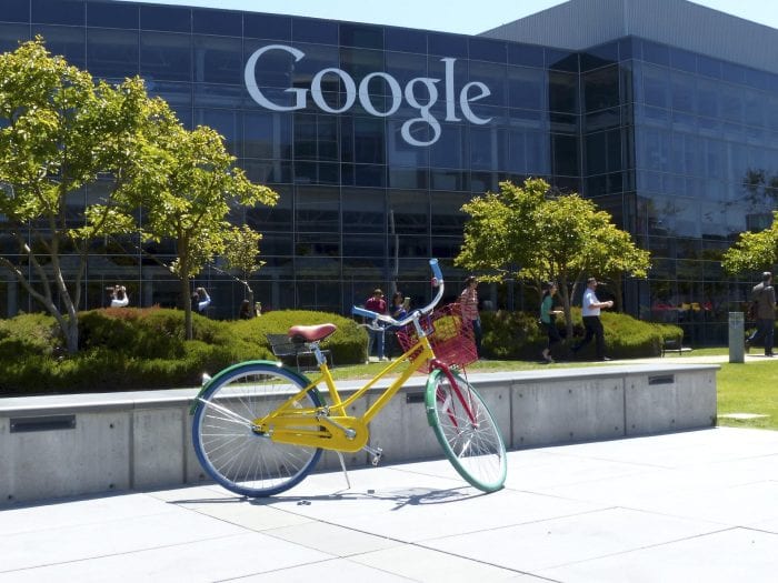 Google building exterior and bicycle