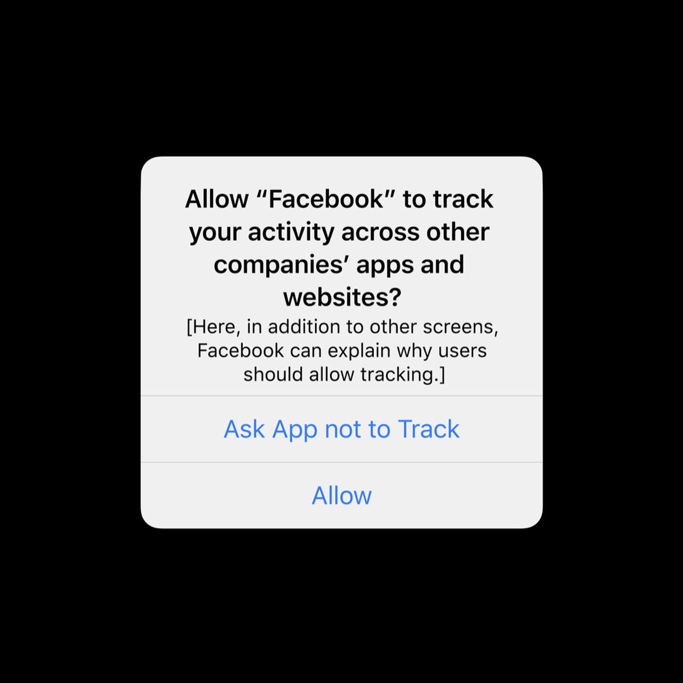 iOS14 Facebook App warning