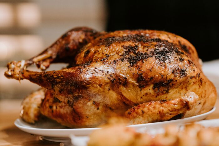 Image of a roast chicken with stuffing