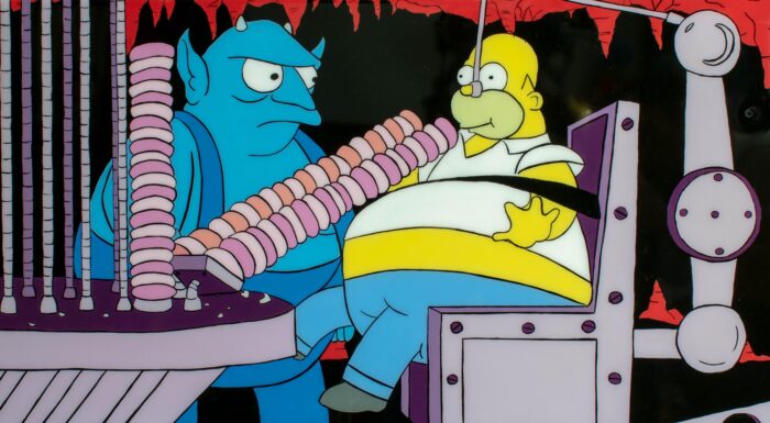 Homer Simpson Being Fed Donuts