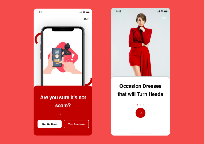 mobile apps using red for different meanings