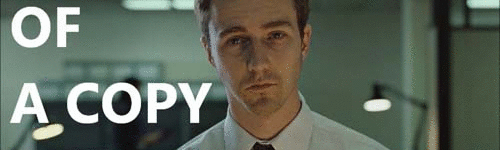 a movie scene with text that says 'a copy of a copy'