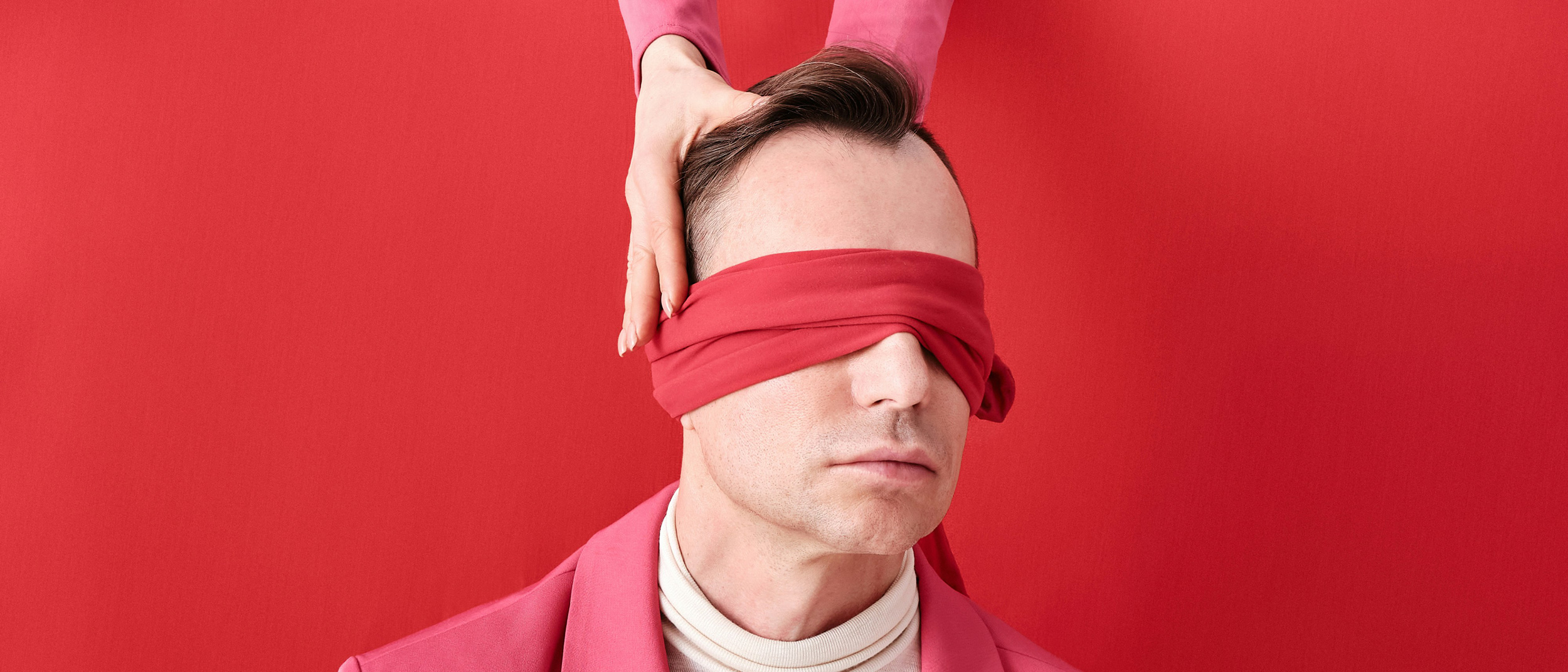 Man wearing a blindfold